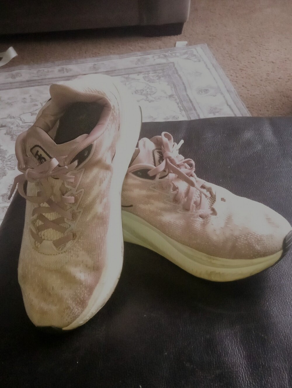 Hoka One One Women's Pale Pink Athletic Running Shoes 9B